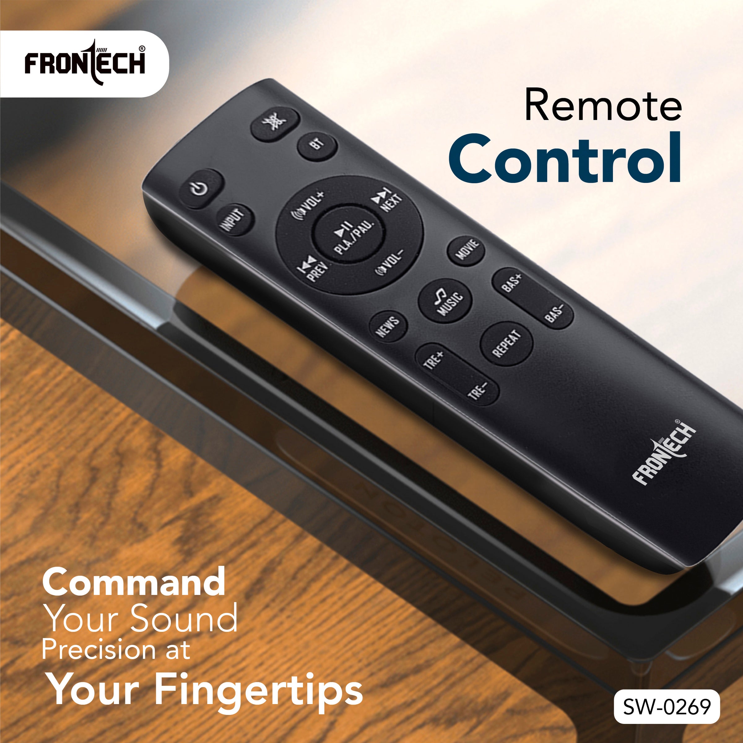 Frontech EchoMax-269 2.1 Channel Soundbar | Bluetooth 5.3 | Wireless Connectivity | 200W | Powerful Bass (SW-0269) Frontech EchoMax-269 2.1 Channel Soundbar | Bluetooth 5.3 | Wireless Connectivity | 200W | Powerful Bass (SW-0269)